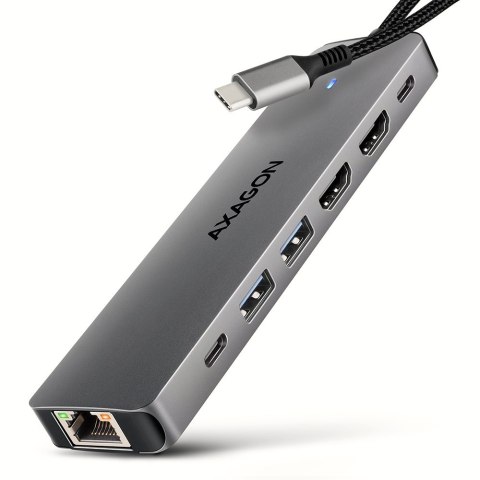 HMC-7HX2 Wieloportovy hub USB 7in1, 5Gbps, 2x USB-A, 1x USB-C, 2x HDMI 4K/60Hz, GLAN, PD 100W, 15cm USB-C kabel HMC-7HX2 Wieloportovy hub USB 7in1, 5Gbps, 2x USB-A, 1x USB-C, 2x HDMI 4K/60Hz, GLAN, PD 100W, 15cm USB-C kabel