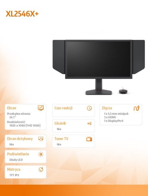 Monitor BENQ XL2546X+ LED 1ms/12MLN:1/HDMI/GAMING Monitor BENQ XL2546X+ LED 1ms/12MLN:1/HDMI/GAMING