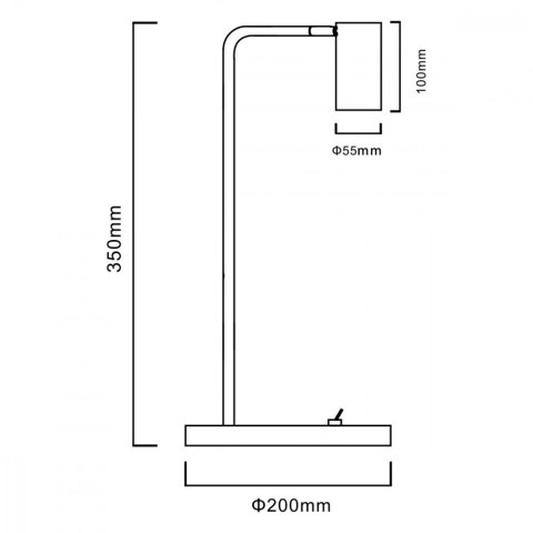 Lampka biurkowa GU10, z włącznikiem MCE370 B czarna, okrągła Lampka biurkowa GU10, z włącznikiem MCE370 B czarna, okrągła