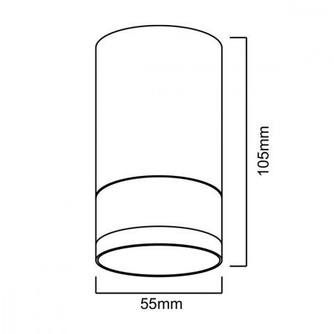 Oprawa natynkowa/tuba GU10, biała MCE361 W aluminiowa Oprawa natynkowa/tuba GU10, biała MCE361 W aluminiowa
