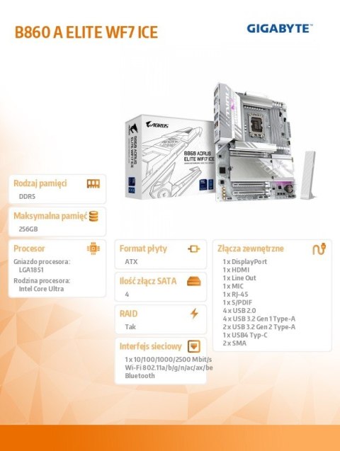 Płyta główna B860 A ELITE WF7 ICE Płyta główna B860 A ELITE WF7 ICE