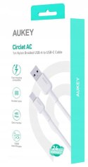 CB-NAC1 White nylonowy kabel USB C - USB A | 1m | 3A | 60W PD | 20V