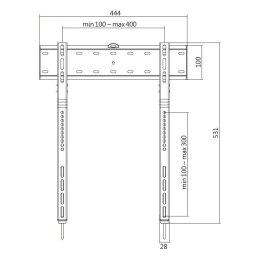 Uchwyt ścienny TV, 32 - 65 cali, max 40 kg