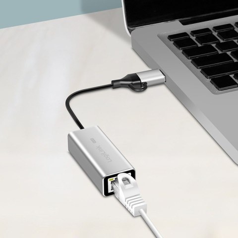 Adapter USB-A/-C do 2,5G Ethernet, szary Adapter USB-A/-C do 2,5G Ethernet, szary