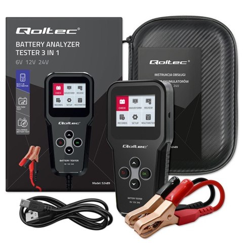 Cyfrowy tester akumulatora 3w1 z LCD | 6V | 12V | 24V | 30Ah- 200Ah Cyfrowy tester akumulatora 3w1 z LCD | 6V | 12V | 24V | 30Ah- 200Ah