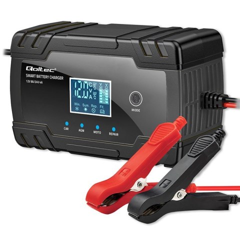 Inteligentna mikroprocesorowa ładowarka 12V 8A | 24V 4A |Prostownik z funkcją naprawy do akumulatora AGM GEL | LCD Inteligentna mikroprocesorowa ładowarka 12V 8A | 24V 4A |Prostownik z funkcją naprawy do akumulatora AGM GEL | LCD