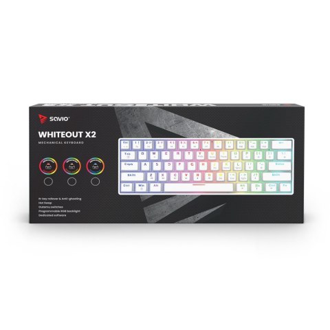 Klawiatura mechaniczna WHITEOUT X2 OUTEMU Peach Silent, Hot Swap Klawiatura mechaniczna WHITEOUT X2 OUTEMU Peach Silent, Hot Swap