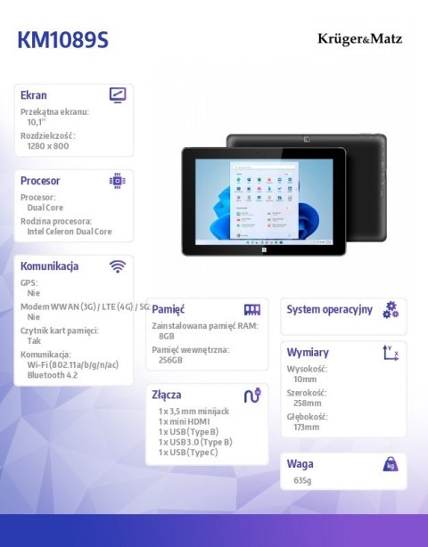 Tablet 2in1 Kruger & Matz EAGLE 1089S Tablet 2in1 Kruger & Matz EAGLE 1089S