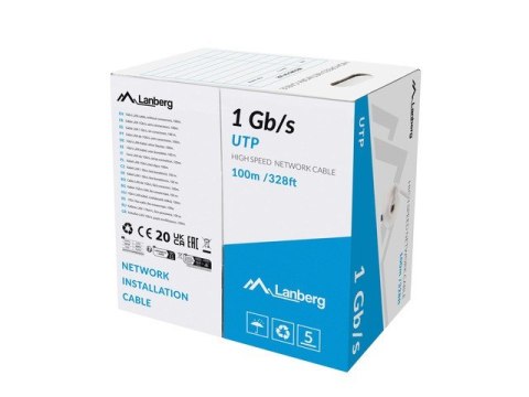 Kabel LAN UTP 1GB/S drut CCA 100m szary Kabel LAN UTP 1GB/S drut CCA 100m szary