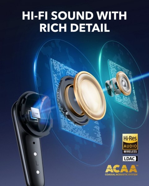 Słuchawki bezprzewodowe Soundcore Liberty 4 PRO Bluetooth błyszcząca czerń Słuchawki bezprzewodowe Soundcore Liberty 4 PRO Bluetooth błyszcząca czerń