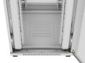 Szafa instalacyjna rack stojąca 19 cali 42U 800x1000 drzwi perforowane LCD szara (Flat pack)