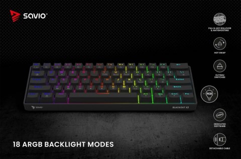 Klawiatura mechaniczna BLACKOUT X2 OUTEMU Peach Silent, Hot Swap Klawiatura mechaniczna BLACKOUT X2 OUTEMU Peach Silent, Hot Swap