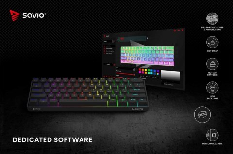 Klawiatura mechaniczna BLACKOUT X2 OUTEMU Peach Silent, Hot Swap Klawiatura mechaniczna BLACKOUT X2 OUTEMU Peach Silent, Hot Swap