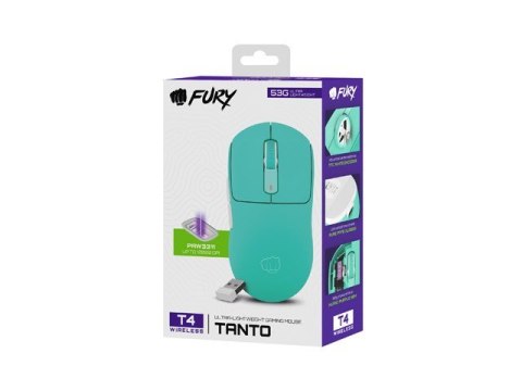 Mysz Fury TANTO T4 RGB 12000DPI bezprzewodowa miętowa Mysz Fury TANTO T4 RGB 12000DPI bezprzewodowa miętowa