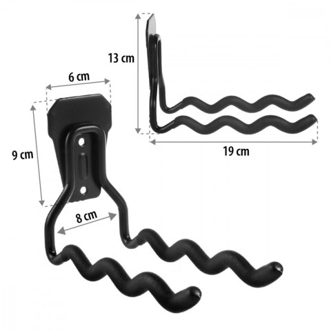 Uchwyt ścienny, max 30 kg, stalowy MC-486 na narzędzia, koła, drabinę, rower Uchwyt ścienny, max 30 kg, stalowy MC-486 na narzędzia, koła, drabinę, rower