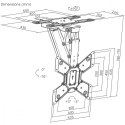 Uchwyt sufitowy elektryczny do TV, MC-491 23-65', max 30kg, VESA 600x400, obrót 90st, pilot