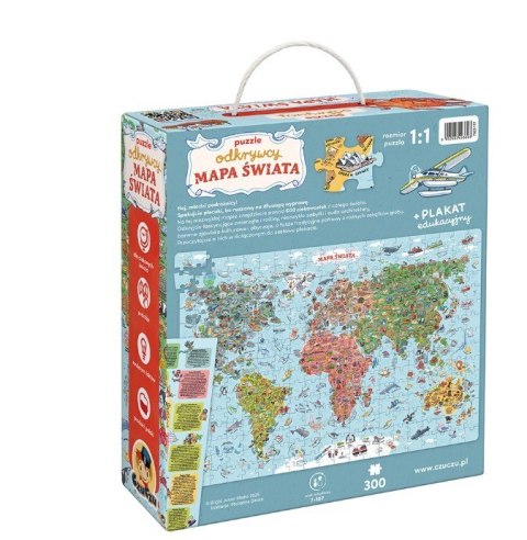 Puzzle odkrywcy - Mapa świata 300 elementów Puzzle odkrywcy - Mapa świata 300 elementów