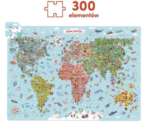 Puzzle odkrywcy - Mapa świata 300 elementów Puzzle odkrywcy - Mapa świata 300 elementów