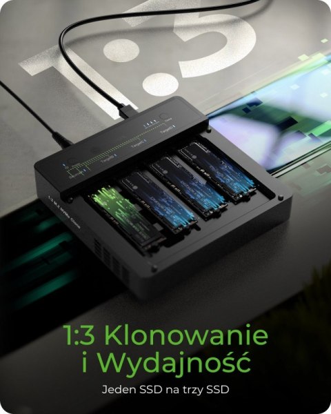 Duplicator (klonowanie 1:3) dla NVMe M.2 SSD IB-4013MCL-C4 4-Bay USB4 Duplicator (klonowanie 1:3) dla NVMe M.2 SSD IB-4013MCL-C4 4-Bay USB4