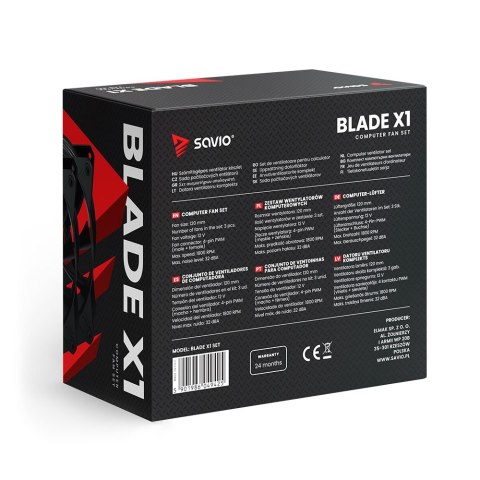Zestaw wentylatorów BLADE 3 x 120mm 4-pin PWM Zestaw wentylatorów BLADE 3 x 120mm 4-pin PWM