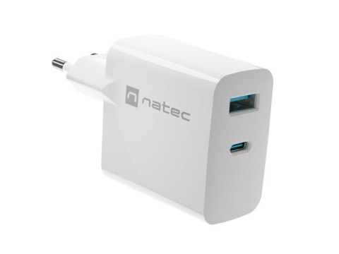 Ładowarka sieciowa Ribera GAN 1X USB-A + 1X USB-C 45W Biała Ładowarka sieciowa Ribera GAN 1X USB-A + 1X USB-C 45W Biała