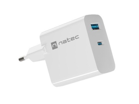 Ładowarka sieciowa Ribera GAN 1X USB-A + 1X USB-C 45W Biała Ładowarka sieciowa Ribera GAN 1X USB-A + 1X USB-C 45W Biała