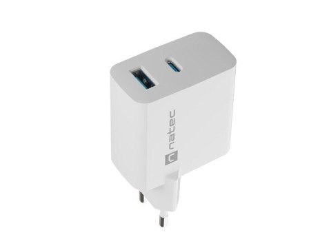 Ładowarka sieciowa Ribera GAN 1X USB-A + 1X USB-C 45W Biała Ładowarka sieciowa Ribera GAN 1X USB-A + 1X USB-C 45W Biała