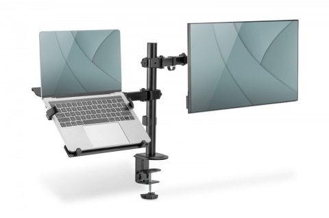 Uchwyt biurkowy na monitor z uchwytem na notebooka 1xLCD 32" 9kg, 1xNotebook 15,4" 4kg Uchwyt biurkowy na monitor z uchwytem na notebooka 1xLCD 32" 9kg, 1xNotebook 15,4" 4kg
