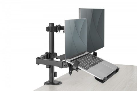 Uchwyt biurkowy na monitor z uchwytem na notebooka 1xLCD 32" 9kg, 1xNotebook 15,4" 4kg Uchwyt biurkowy na monitor z uchwytem na notebooka 1xLCD 32" 9kg, 1xNotebook 15,4" 4kg