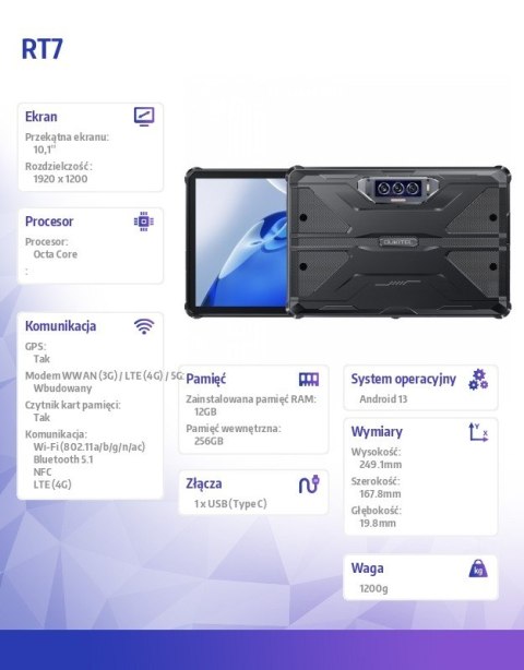 Tablet RT7 12/256GB czarny Tablet RT7 12/256GB czarny