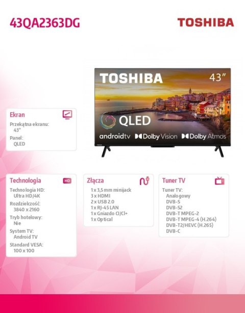 Telewizor QLED 43 cale 43QA2363DG Telewizor QLED 43 cale 43QA2363DG