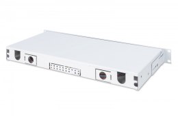 Przełącznica światłowodowa/panel krosowy z wyposażeniem 19 cali 1U, 24x LC duplex, OS2, zawiera pigtaile, adaptery, tacki, wysuw