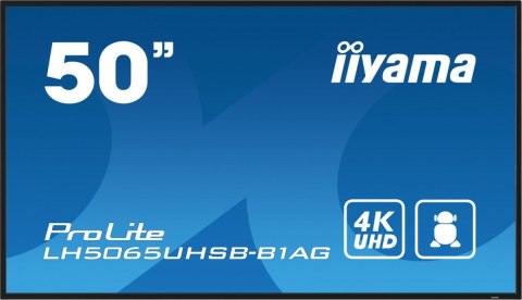Monitor 50 cali LH5065UHSB-B1 AG, 24/7, VA, ANDROID 11, 4K, 800cd, iiSignage2, SDM, 2x HDMI, DP, 2x USB,2x 10W, RJ45, WiFi, 4/32 Monitor 50 cali LH5065UHSB-B1 AG, 24/7, VA, ANDROID 11, 4K, 800cd, iiSignage2, SDM, 2x HDMI, DP, 2x USB,2x 10W, RJ45, WiFi, 4/32