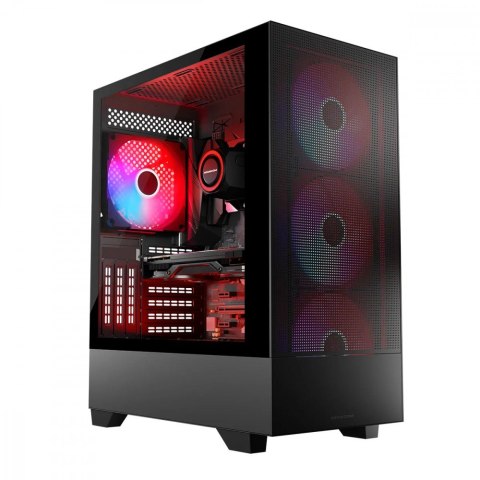 Obudowa komputerowa Siroco ARGB Flow Midi USB 3.0x2+Type-C Czarna Obudowa komputerowa Siroco ARGB Flow Midi USB 3.0x2+Type-C Czarna