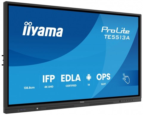 Monitor 55 cali TE5513A-B1AG INFRARED,40pkt,IPS,4K,7H,450cd/m2, WiFi,USB, ANDROID 14, Google EDLA,2x20W, UCHWYT CIENNY Monitor 55 cali TE5513A-B1AG INFRARED,40pkt,IPS,4K,7H,450cd/m2, WiFi,USB, ANDROID 14, Google EDLA,2x20W, UCHWYT CIENNY