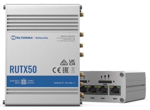 Router 5G RUTX50 Dual Sim, GNSS, WiFi, 4xLAN, USB2.0 Router 5G RUTX50 Dual Sim, GNSS, WiFi, 4xLAN, USB2.0