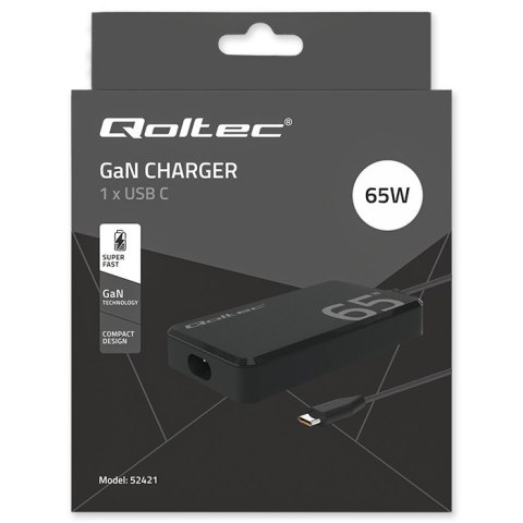 Ładowarka sieciowa 65W GaN Super Fast SLIM | PD | 5-20V | 3.25A |USB-C 3.1 | Laptop | MacBook | Smartfon | +kabel Ładowarka sieciowa 65W GaN Super Fast SLIM | PD | 5-20V | 3.25A |USB-C 3.1 | Laptop | MacBook | Smartfon | +kabel