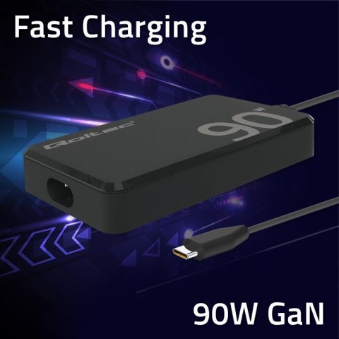Ładowarka sieciowa 90W GaN Fast SLIM | PD | 5-20V | 4.5A | USB-C 3.1 | Laptop | MacBook | Smartfon | +kabel Ładowarka sieciowa 90W GaN Fast SLIM | PD | 5-20V | 4.5A | USB-C 3.1 | Laptop | MacBook | Smartfon | +kabel