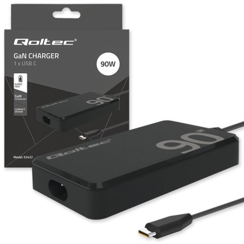 Ładowarka sieciowa 90W GaN Fast SLIM | PD | 5-20V | 4.5A | USB-C 3.1 | Laptop | MacBook | Smartfon | +kabel Ładowarka sieciowa 90W GaN Fast SLIM | PD | 5-20V | 4.5A | USB-C 3.1 | Laptop | MacBook | Smartfon | +kabel