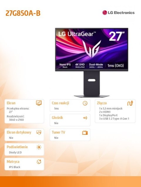 Monitor 27G850A-B Monitor 27G850A-B