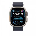 Pasek Ocean w kolorze granatu do koperty 49 mm - elementy z tytanu w kolorze naturalnym