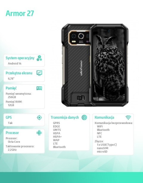 Smartfon Armor 27 5G 12/256GB Czarny Smartfon Armor 27 5G 12/256GB Czarny
