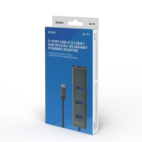 HUB USB-C 3.1, AK-57 HUB USB-C 3.1, AK-57