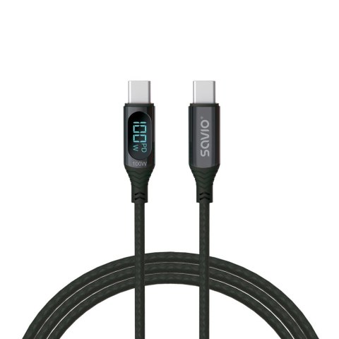 Kabel USB - USB C z wyświetlaczem, 100W, CL-174 Kabel USB - USB C z wyświetlaczem, 100W, CL-174