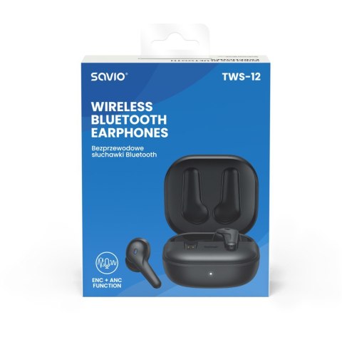 Słuchawki bezprzewodowe Bluetooth 5.3 z mikrofonem, ANC, ENC, QC, TWS-12 Słuchawki bezprzewodowe Bluetooth 5.3 z mikrofonem, ANC, ENC, QC, TWS-12