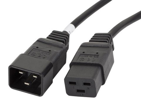 Przedłużacz kabla zasilającego IEC 320 C19 - C20 VDE 1.8M VDE czarny Przedłużacz kabla zasilającego IEC 320 C19 - C20 VDE 1.8M VDE czarny