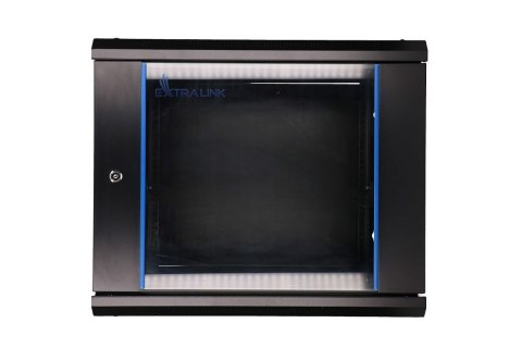 Szafka wisząca rack 9U 600x450 czarna szklane drzwi Szafka wisząca rack 9U 600x450 czarna szklane drzwi