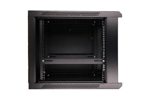 Szafka wisząca rack 9U 600x450 czarna szklane drzwi Szafka wisząca rack 9U 600x450 czarna szklane drzwi