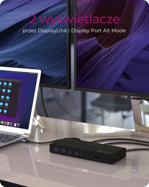 Stacja dokująca IB-DK2245AC 13w1, 2xDP,2xHDI,USB, LAN, USB-C, PD do 60W Stacja dokująca IB-DK2245AC 13w1, 2xDP,2xHDI,USB, LAN, USB-C, PD do 60W
