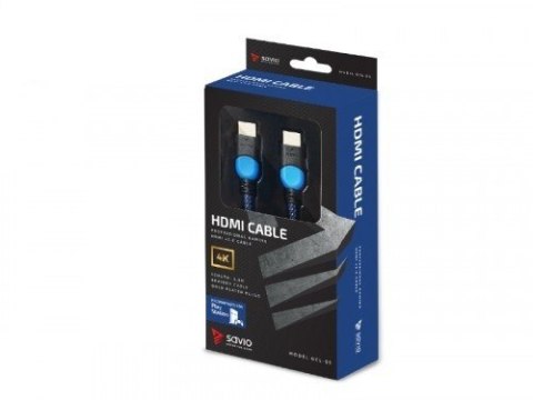 Kabel HDMI 2.0 niebiesko-czarny 3m, GCL-05 Kabel HDMI 2.0 niebiesko-czarny 3m, GCL-05